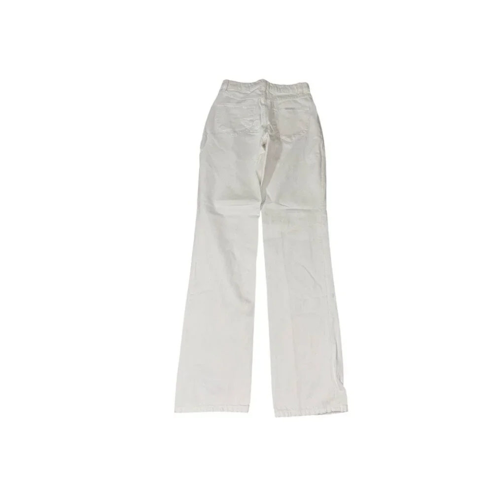 Rolla's White Buttonfly Size 24 Classic Straight Denim Jeans High Rise - Picture 8 of 8